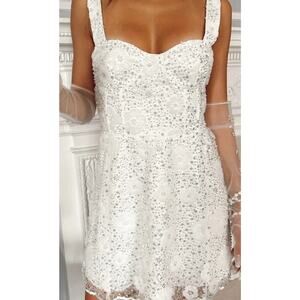Show Me Your Mumu Off The Market Floral Bridal Dress White SZ M, NWT $298